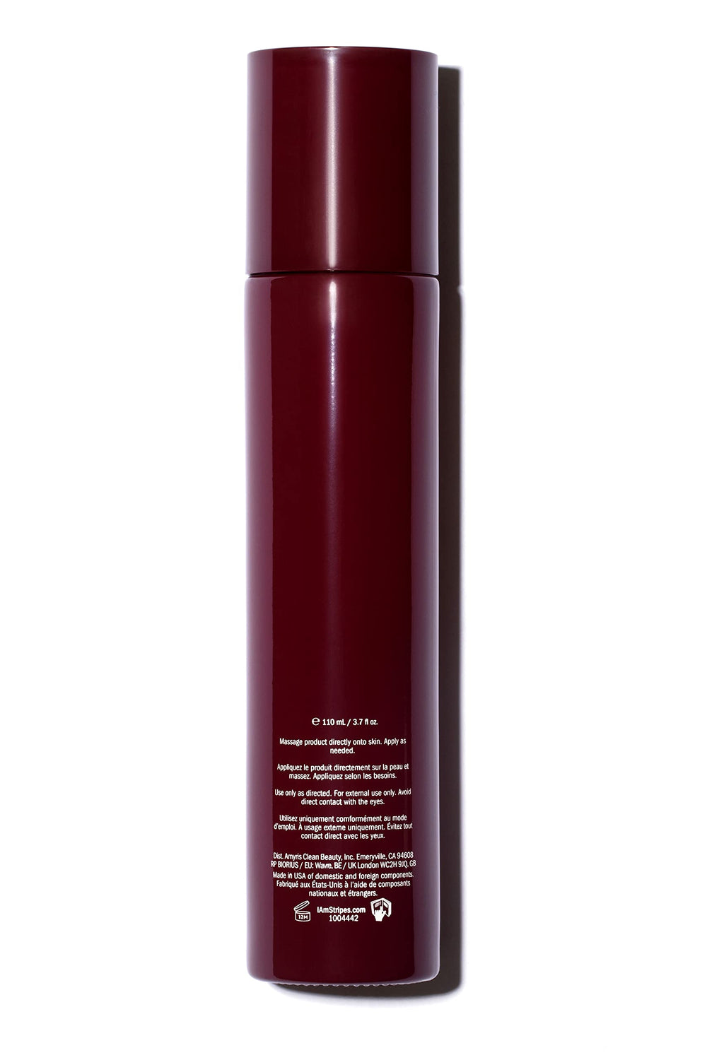 STRIPES Beauty Naomi Watts bottle close-up signals premium, non-greasy finish.