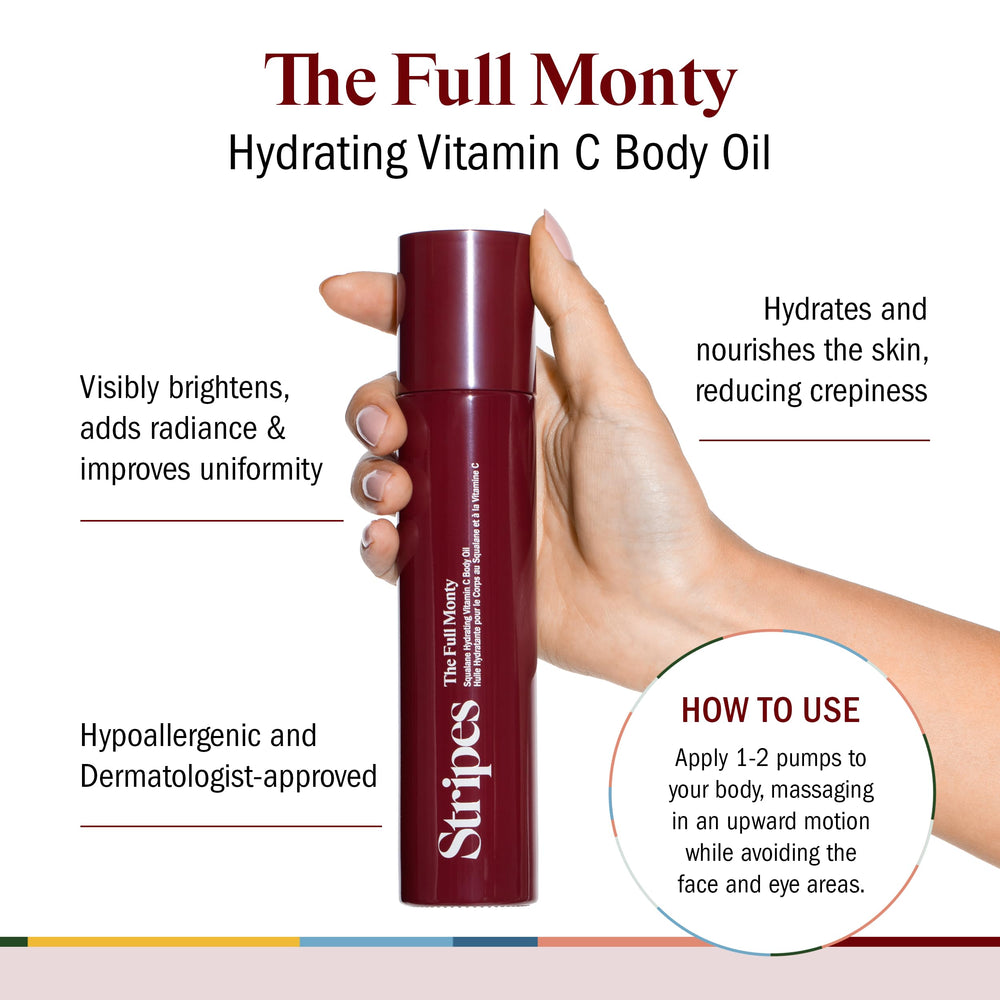 STRIPES Beauty Naomi Watts oil in hand shows quick absorption for a dewy glow.