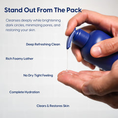 Strive formula with hyaluronic acid visibly soothes the skin.