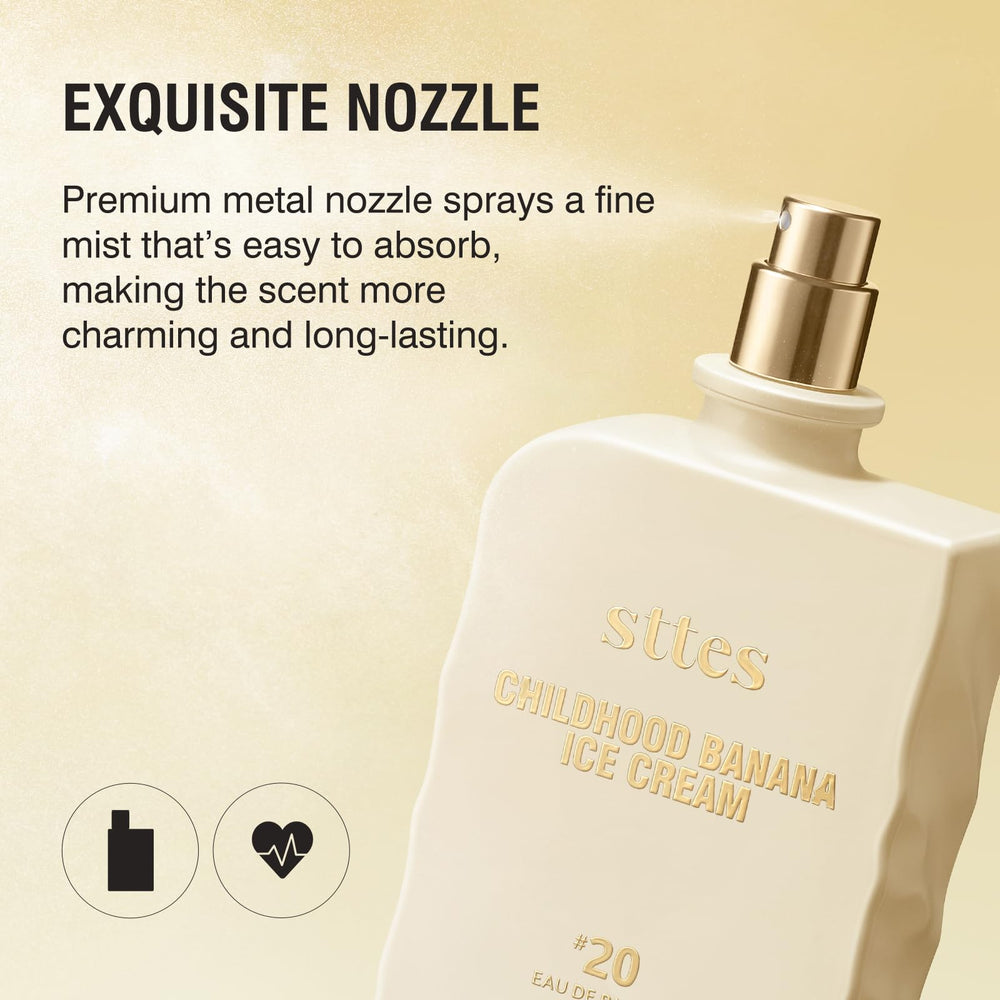 Sttes Perfume #20 spray mist demonstrates even distribution for daily wear.