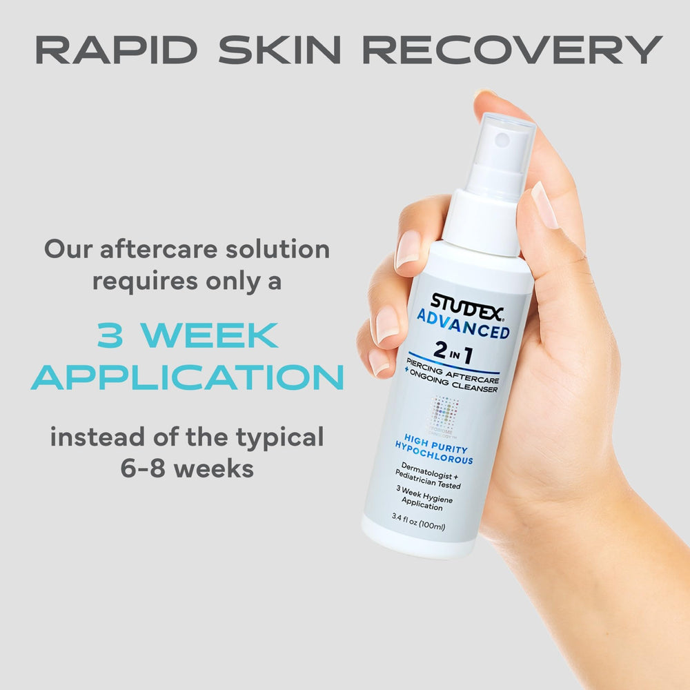 Studex Advanced 2-in-1 dermatologist-tested badge signaling safety