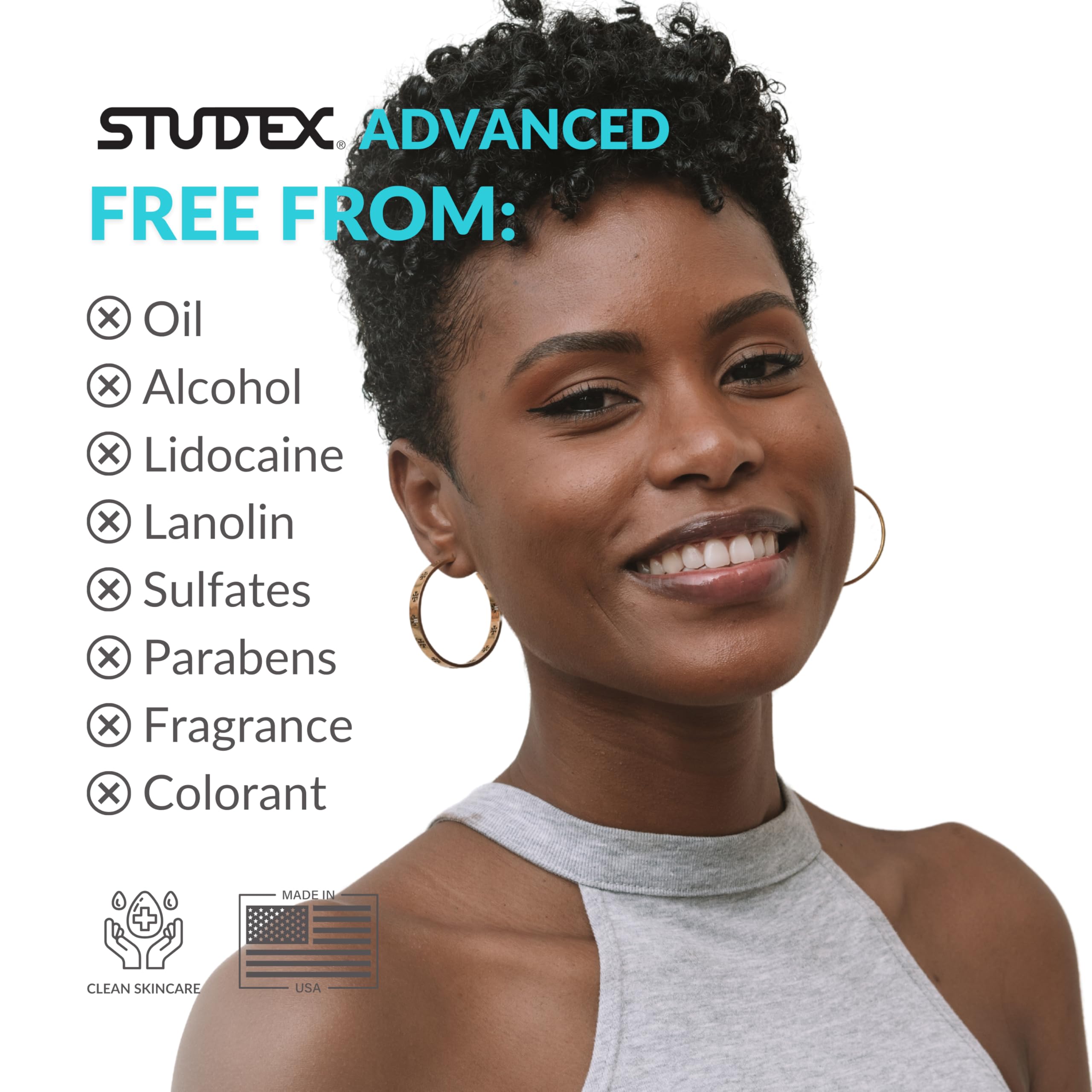 Studex Advanced 2-in-1 skin-neutral pH label for gentle daily use