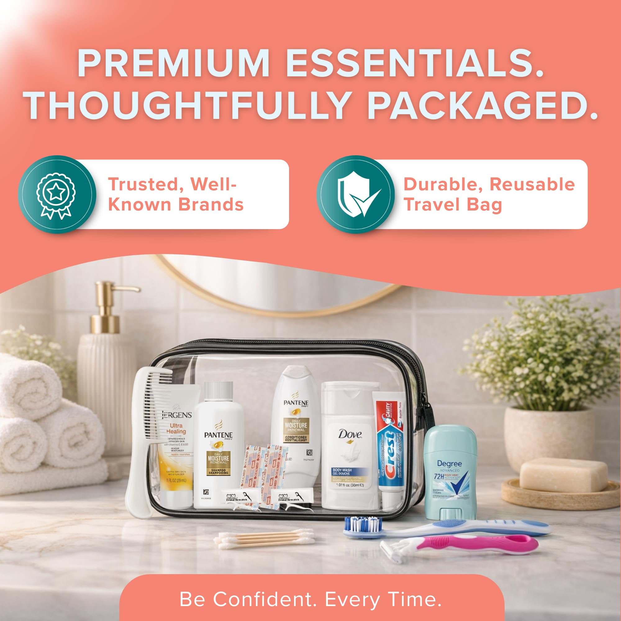 Stuhrling Bottle TrekTote conditioner demonstrates smooth hair care in a compact kit.