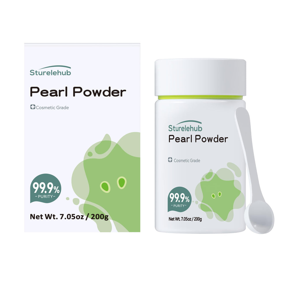 Sturelehub Pearl Powder Organic bottle for DIY skincare and gentle brightening.