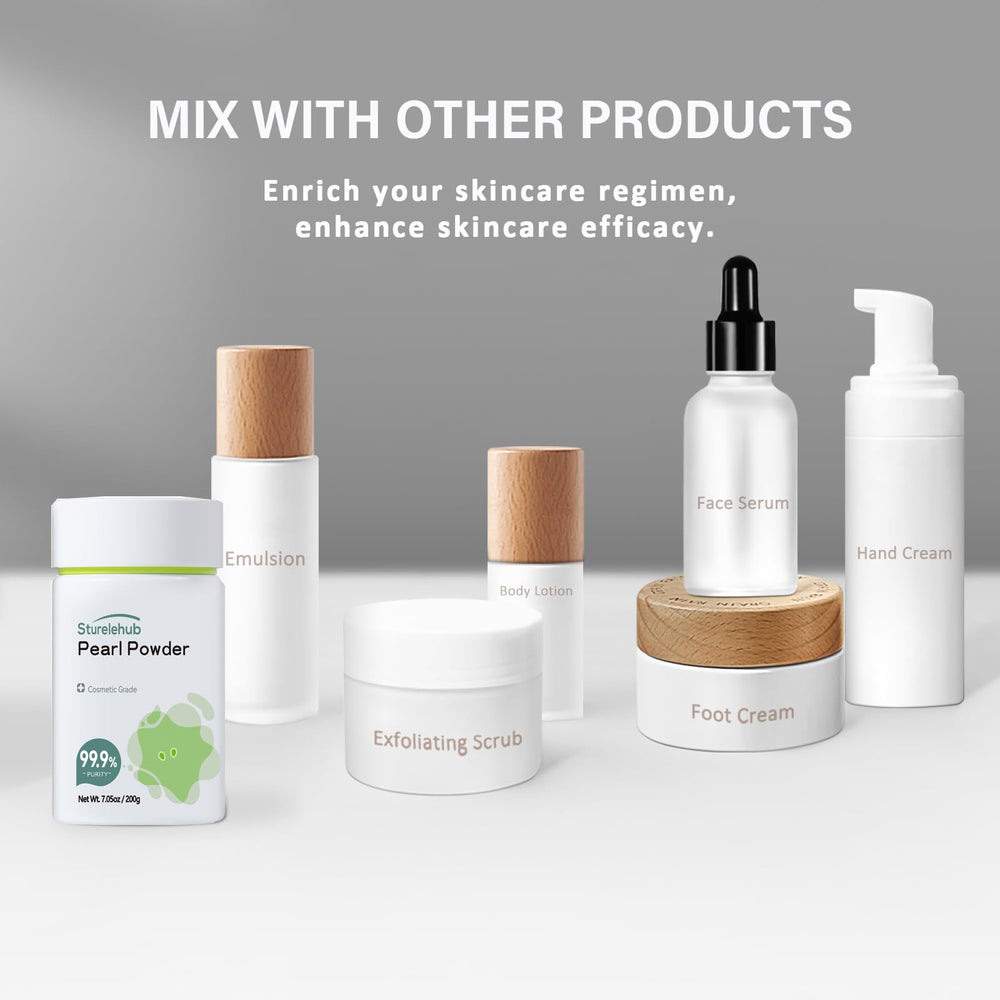 Sturelehub Pearl Powder Organic 99.9 purity emphasis for premium cosmetics.