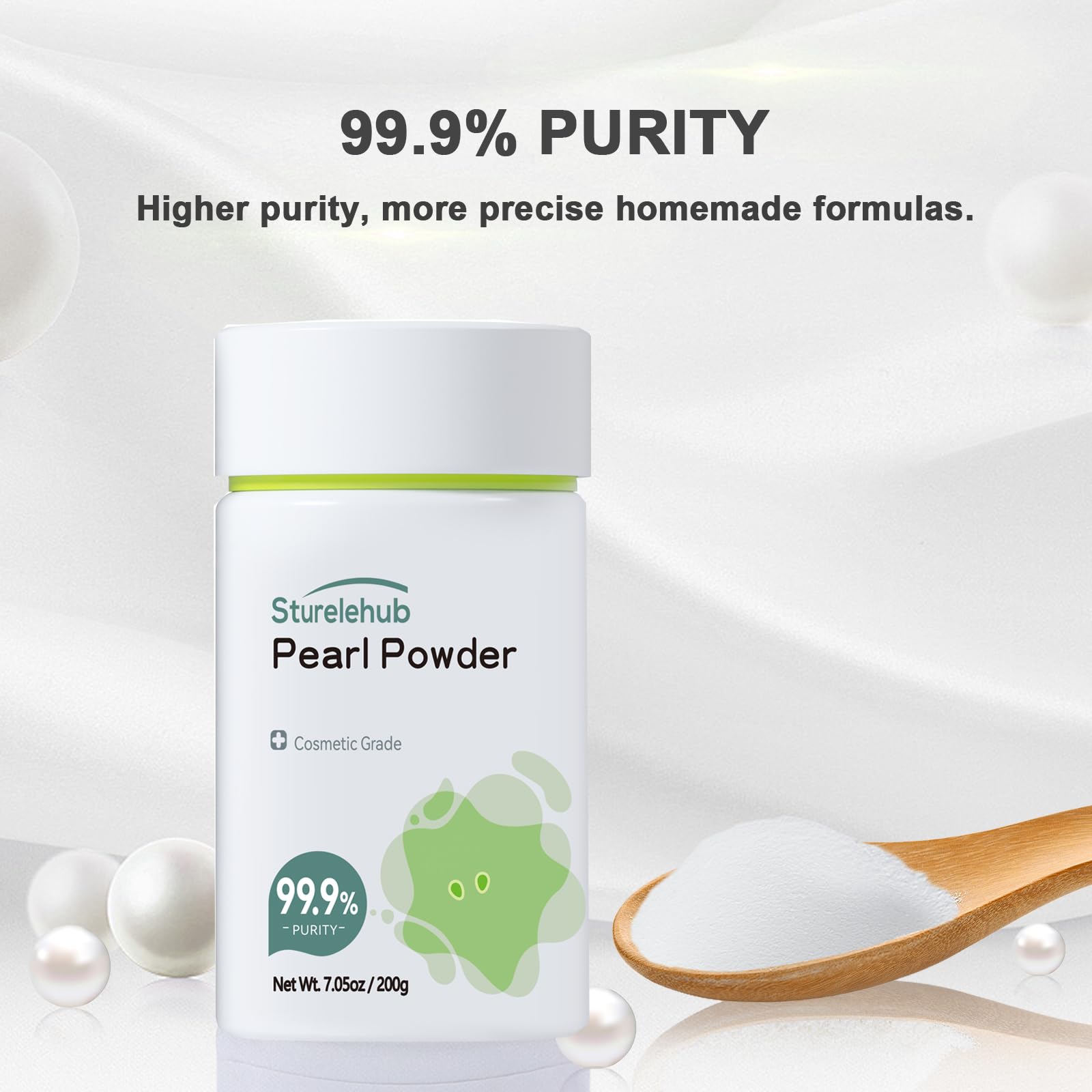 Sturelehub Pearl Powder Organic close up texture for fine exfoliation.