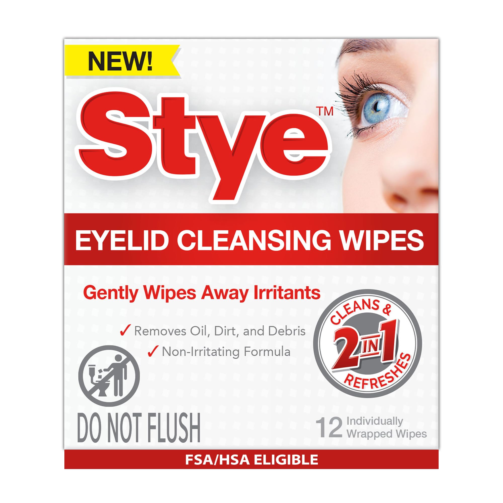 Stye cleansing eyelid wipes pack for on-the-go eye care