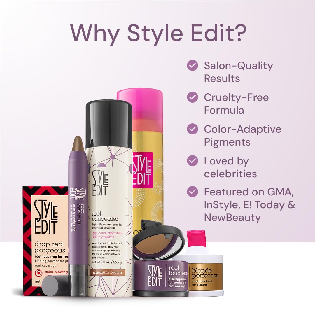 STYLE EDIT between-salon-use application on natural-looking hair.
