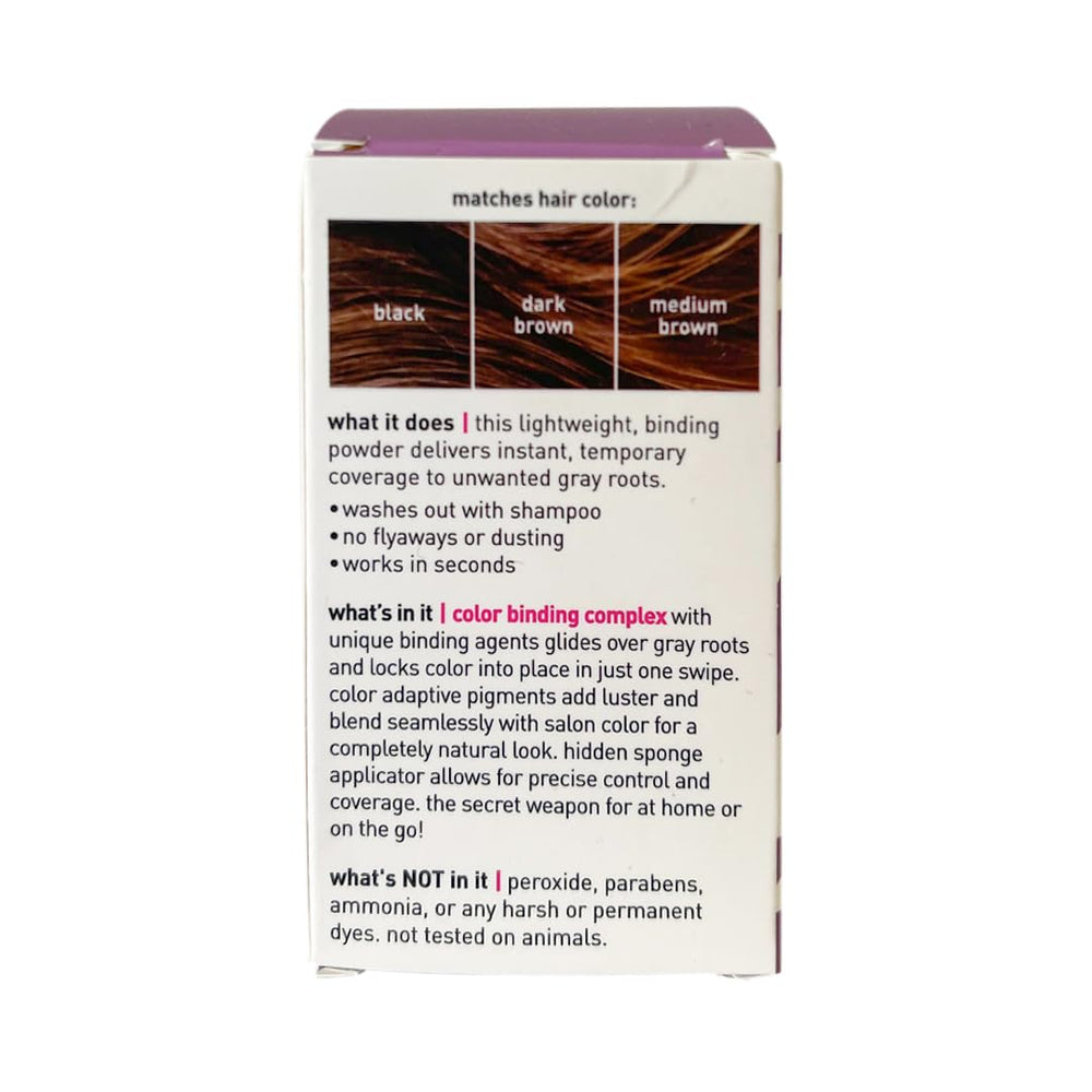 Style Edit dark brown shade swatch to match natural hair color seamlessly.