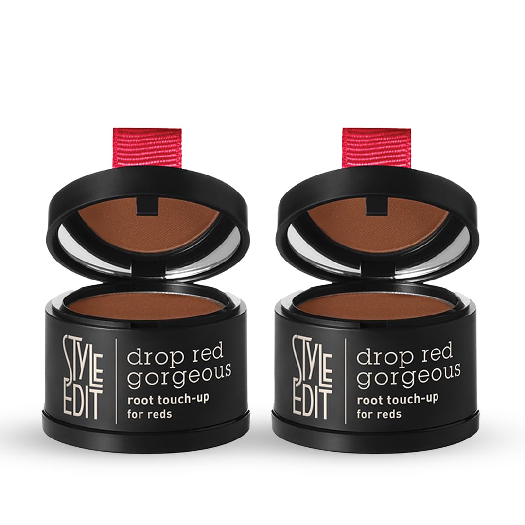 Style Edit root touch up powder application closeup for precise gray coverage