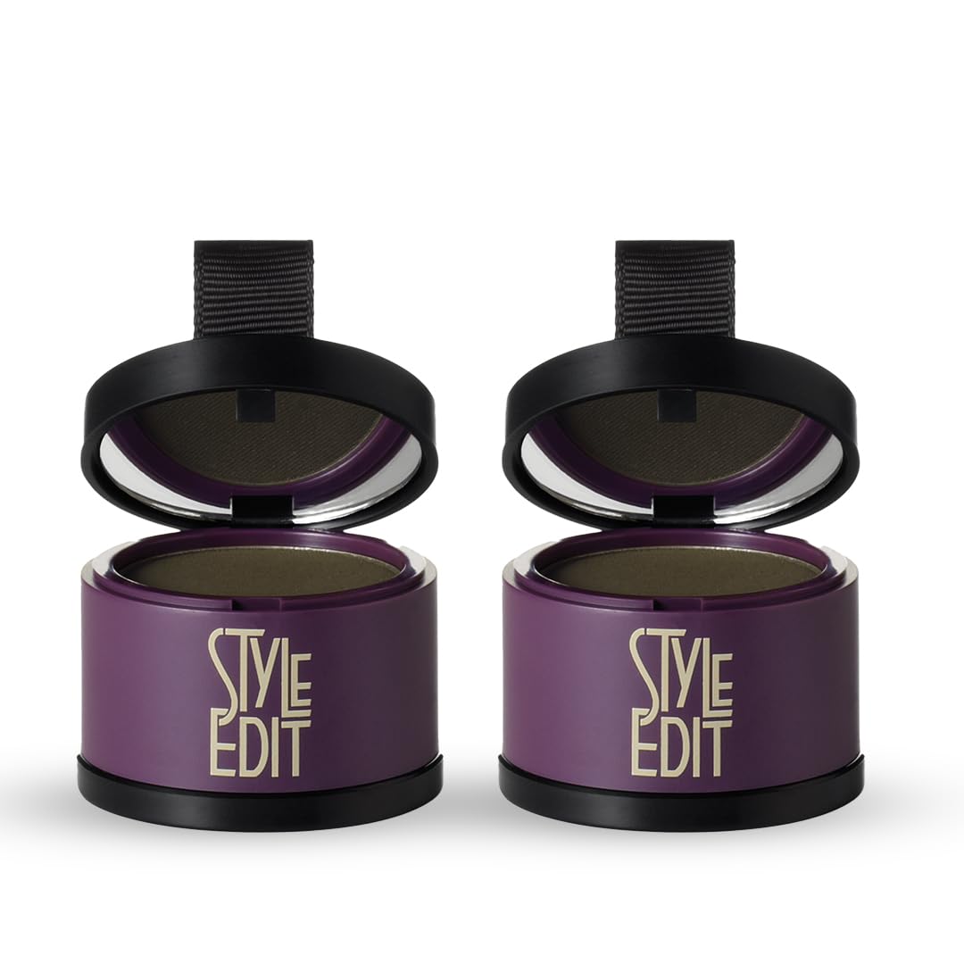 Style Edit root touch up powder for black hair quickly covers grey roots with minimal mess.