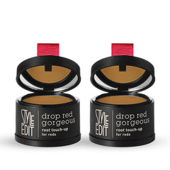 Style Edit Root Touch Up Powder on light red hair application for instant gray coverage