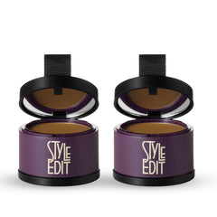 Style Edit root touch up powder swatch for medium brown hair with seamless gray concealment