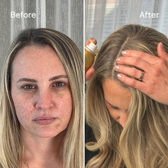 Style Edit Root Touch Up Powder washes out easily with shampoo for quick removal.