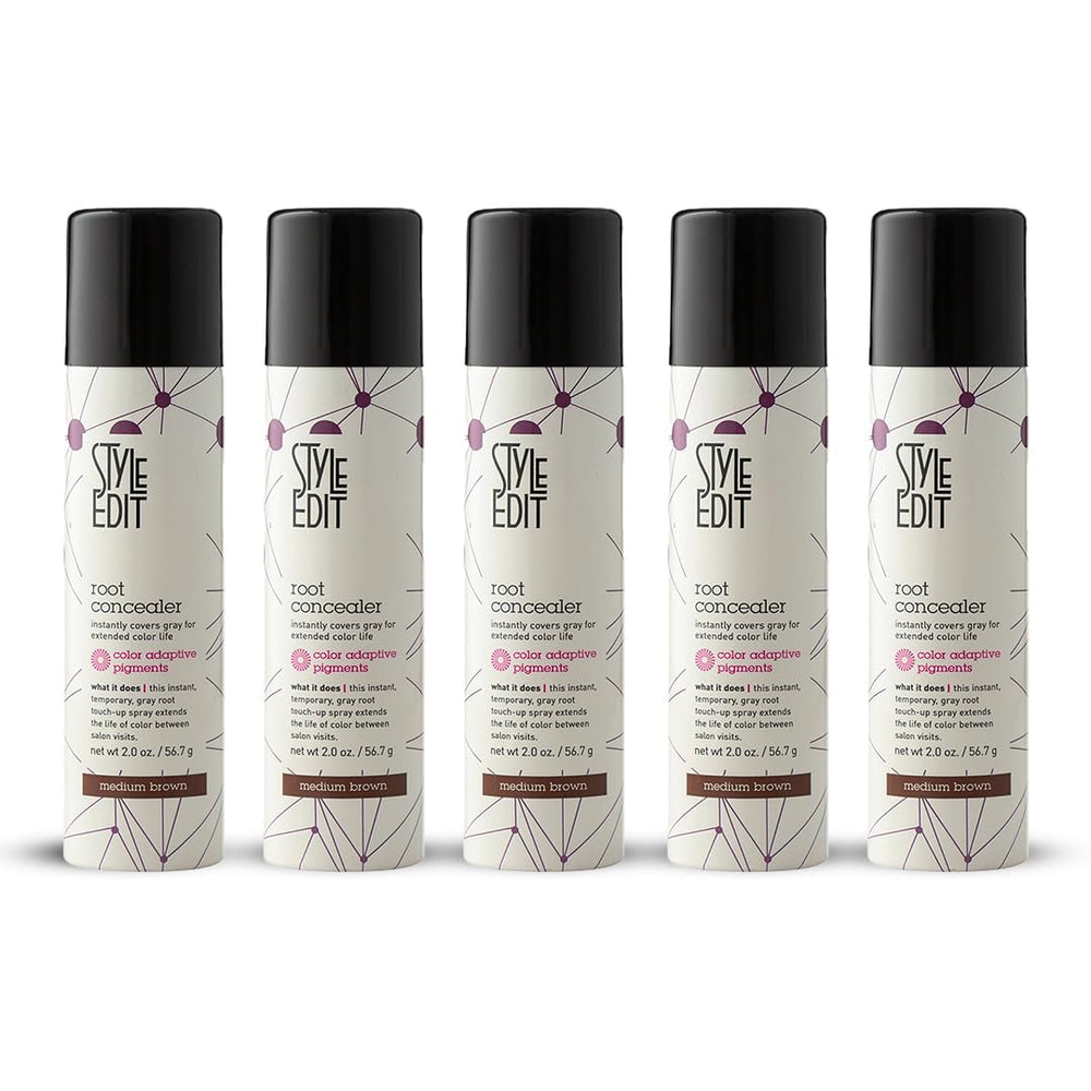 Style Edit Root Touch Up Spray bottle application for fast, gray root concealment between salon visits.