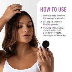 Style Edit water-resistant root powder stays in place during daily activities.