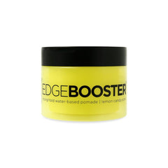 Style Factor Edge Booster bottle close-up with argan oil for moisturized hold.