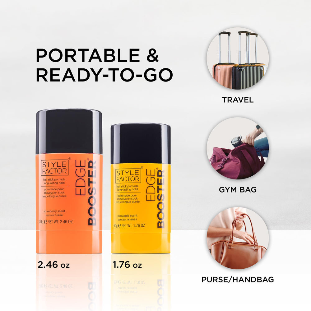 Style Factor Edge Booster bun-sleek helps neat buns with light shine.