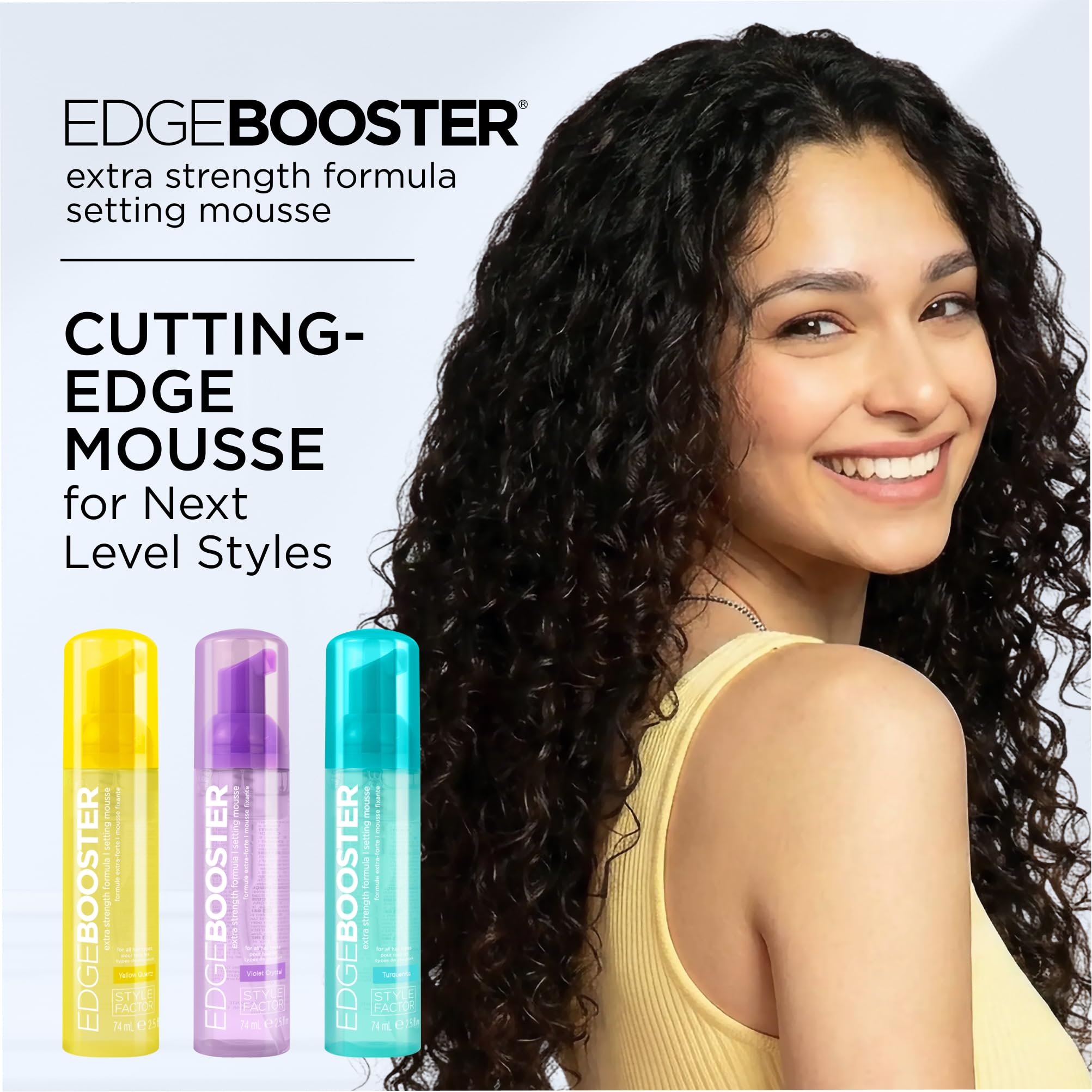 Style Factor Edge Booster foaming action demonstrating lightweight hold