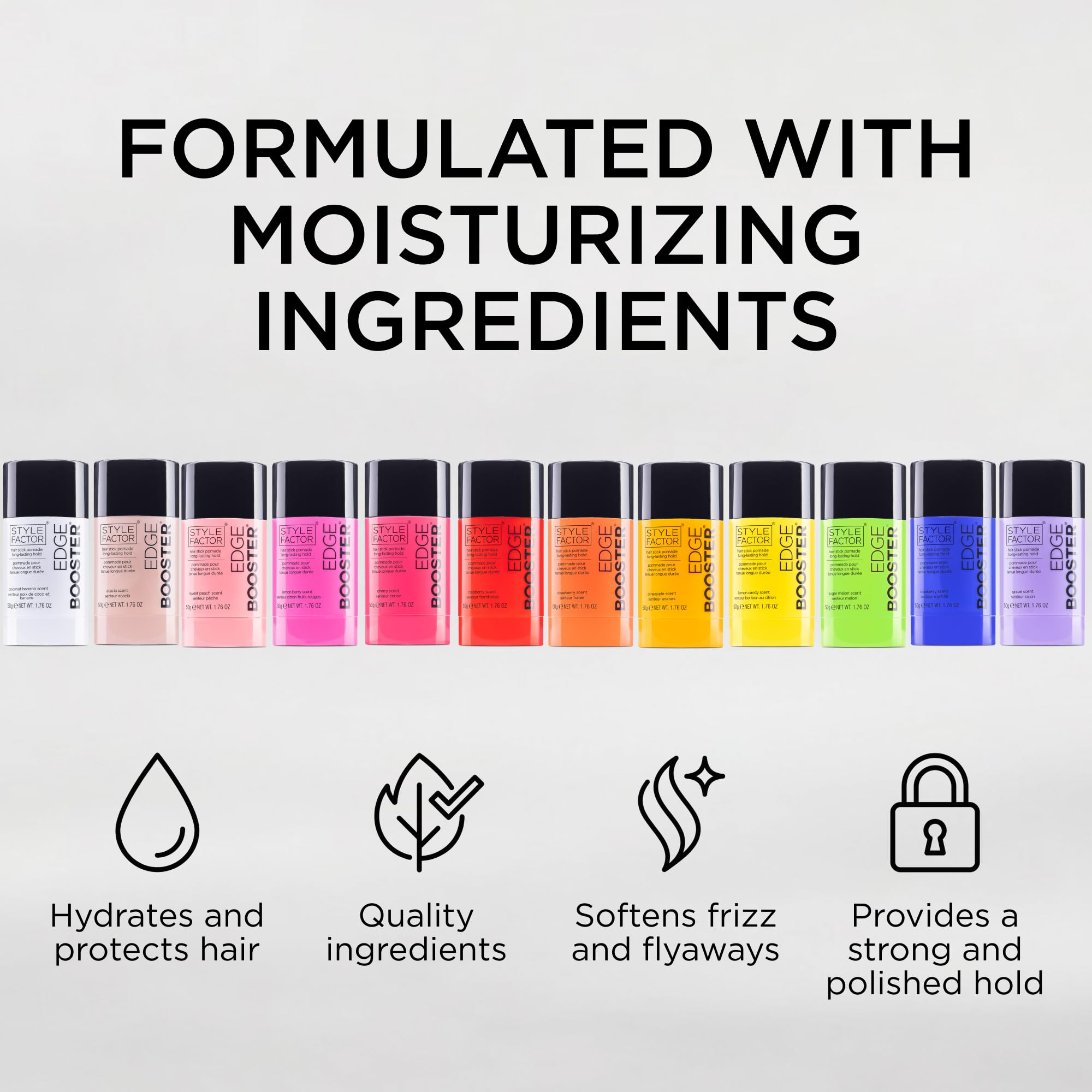 Style Factor Edge Booster packaging-display showing travel-friendly, mess-free grooming.