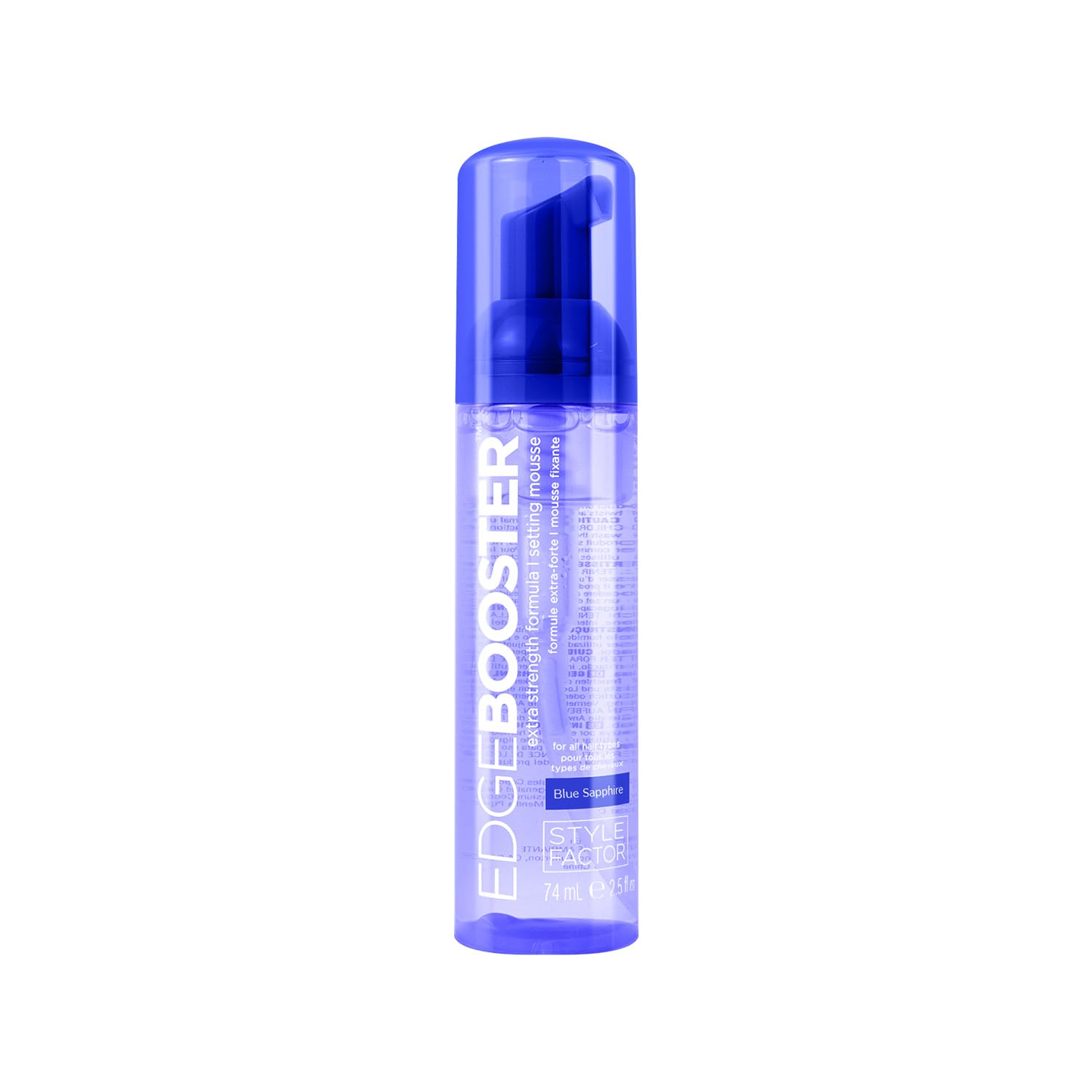 Style Factor Edge Booster bottle pour demonstrates easy application for defined curls.