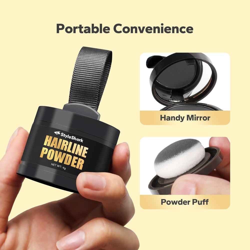 StyleShark Hairline Powder is a travel-friendly compact for on-the-go touch-ups.