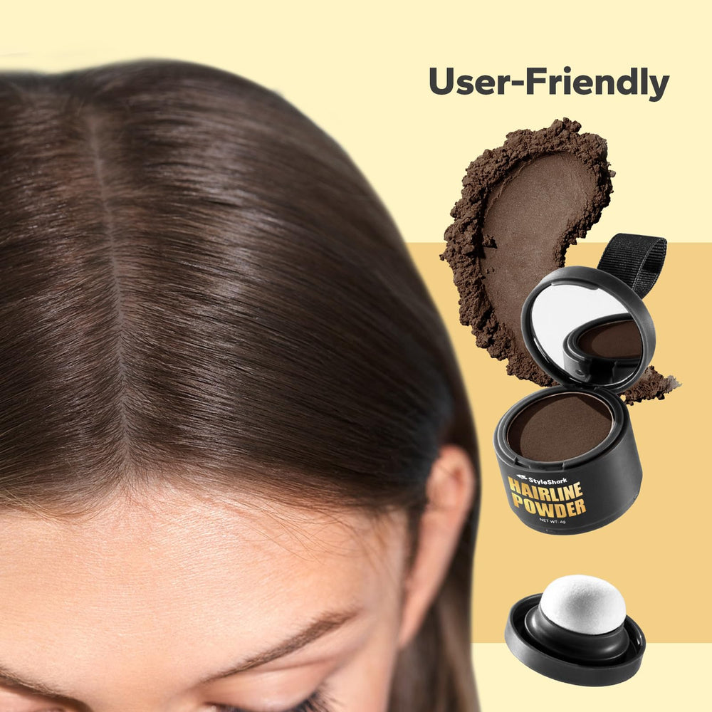 StyleShark Hairline Powder offers 12 shade options for natural color matching.
