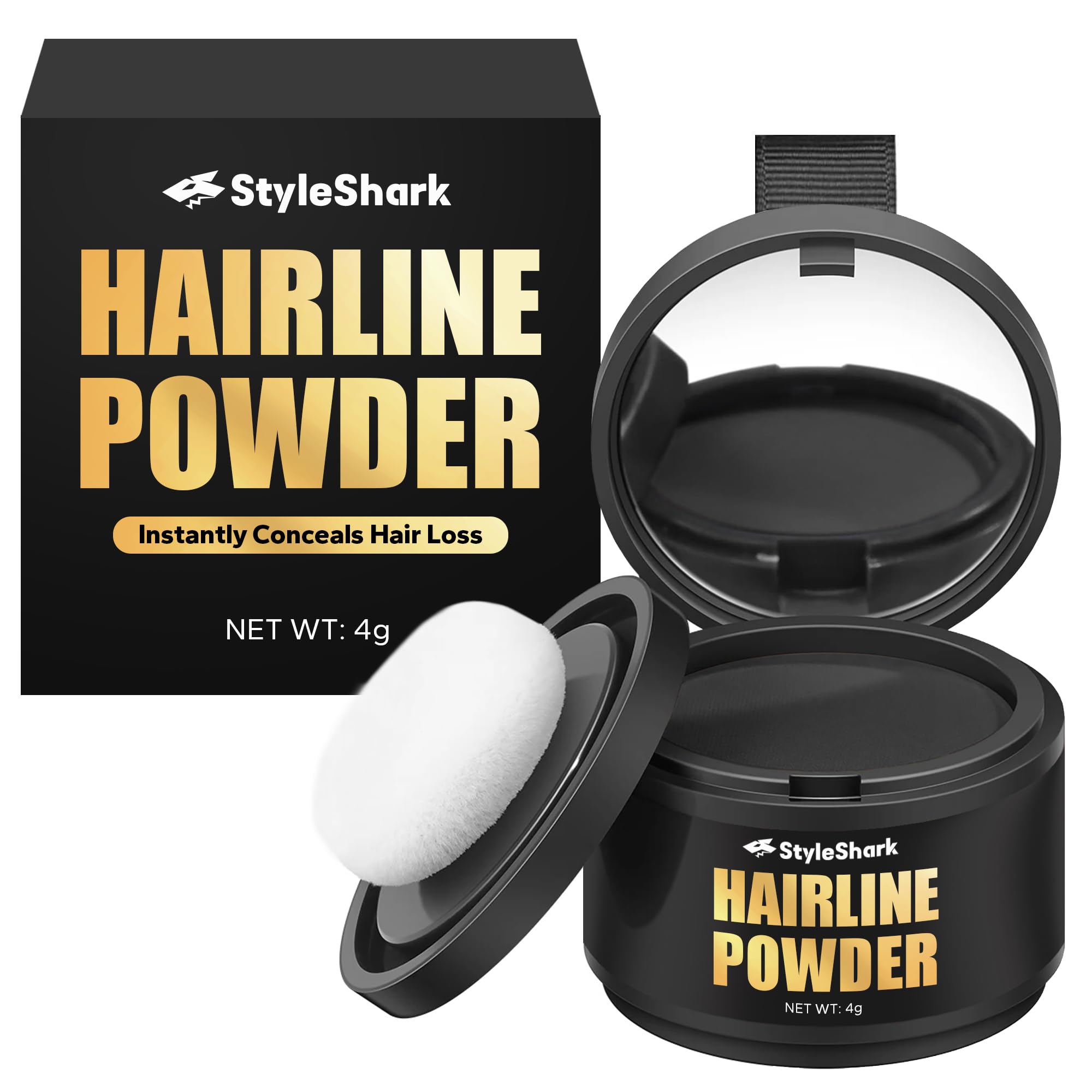 StyleShark Hairline Powder provides precise root touch-up for seamless color blend.