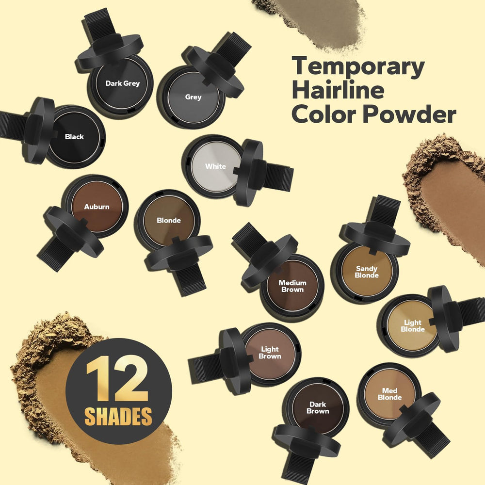 StyleShark Hairline Powder offers 12 shades to match diverse hair colors.