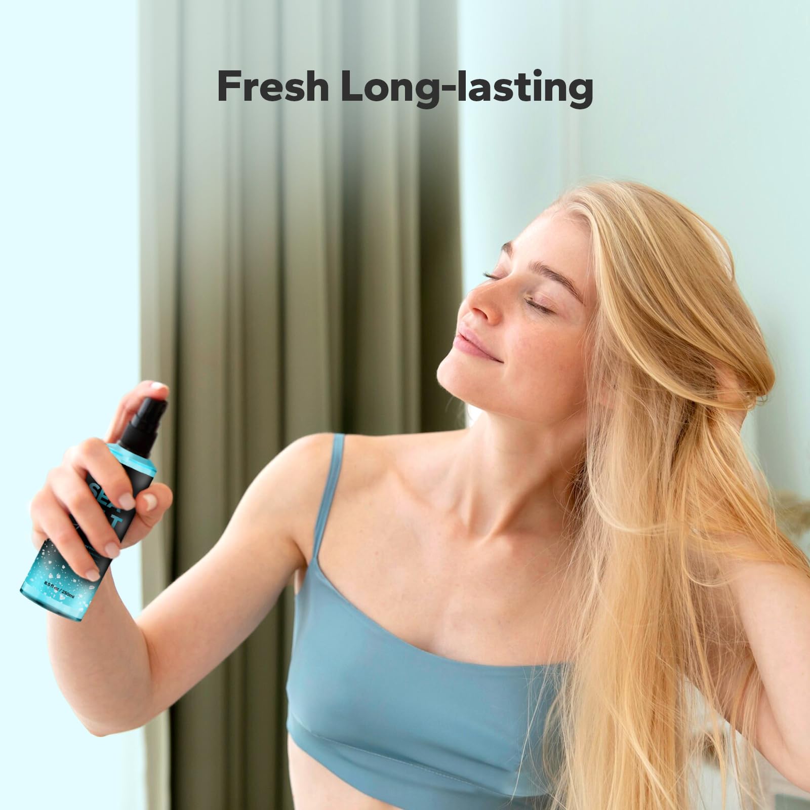 StyleShark Sea Salt Spray on long hair boosts texture and lift.