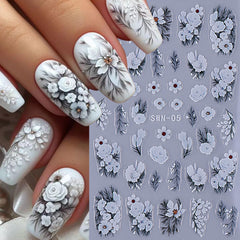 STZPRONAIL 5D embossed nail sticker with realistic lace texture
