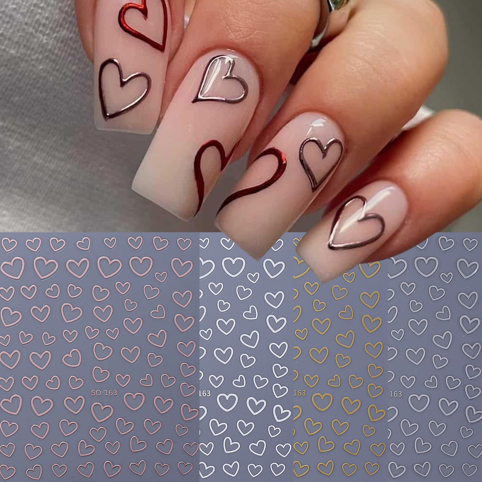 STZPRONAIL easy-apply heart stickers for DIY mani