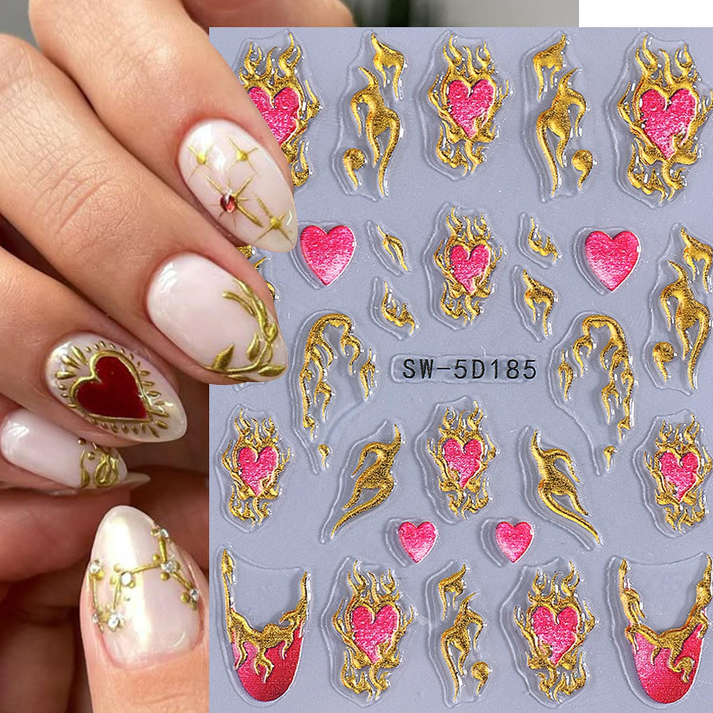 STZPRONAIL gothic stars stickers provide bold contrast on nails for themed events.