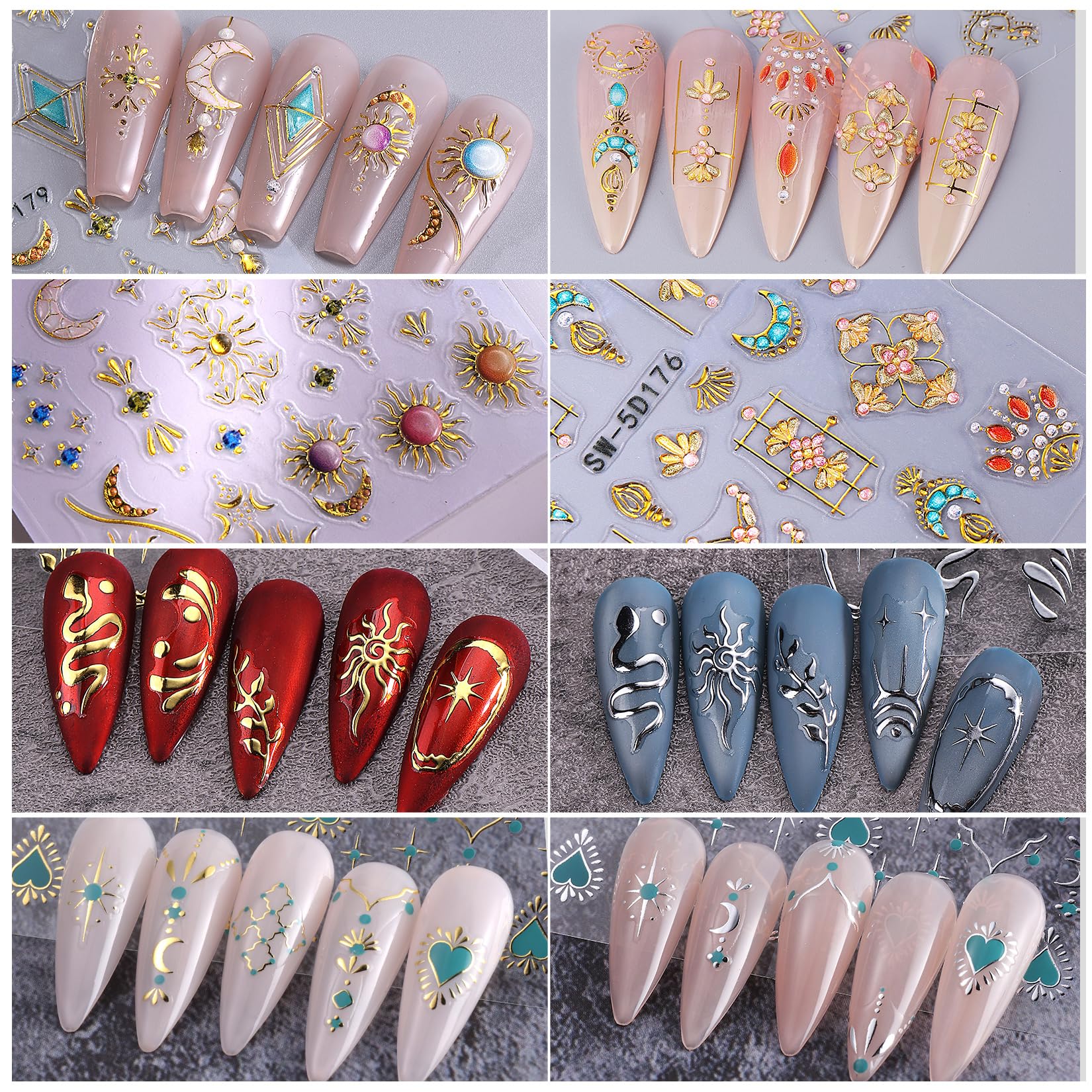 STZPRONAIL metallic nail art decals add metallic sheen to designs with minimal effort.