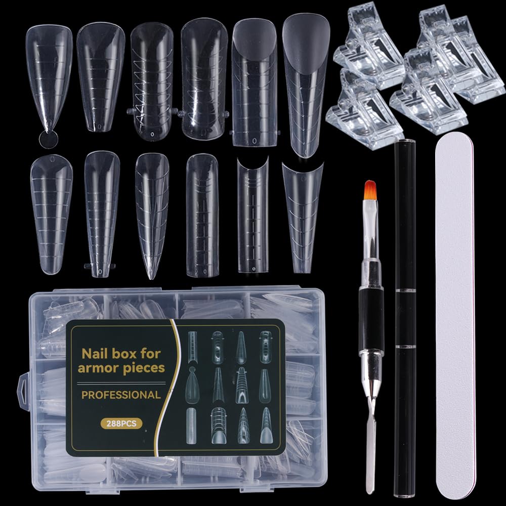 STZPRONAIL Polygel forms kit with dual molds for precise extensions.