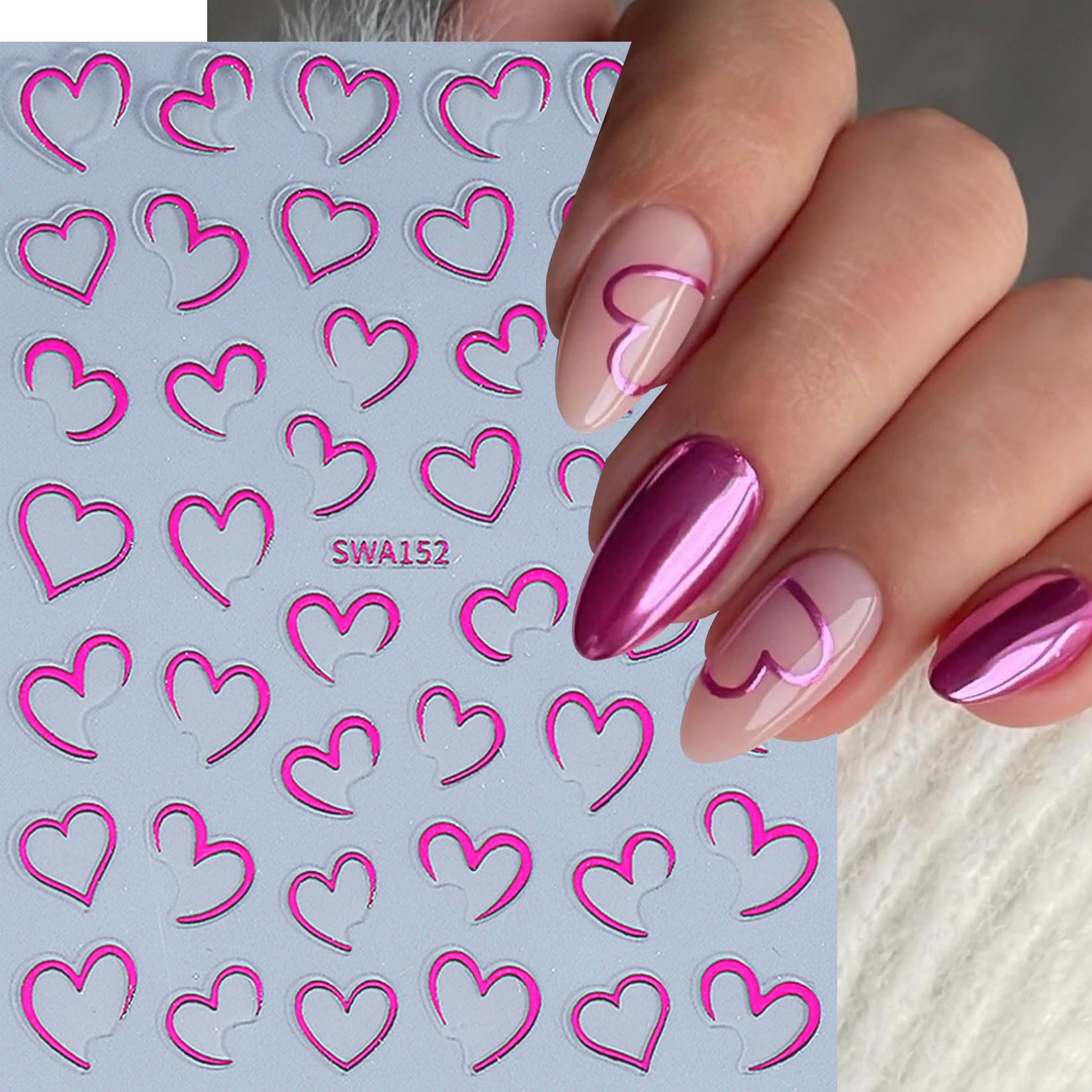 STZPRONAIL purple heart designs for playful Valentine looks
