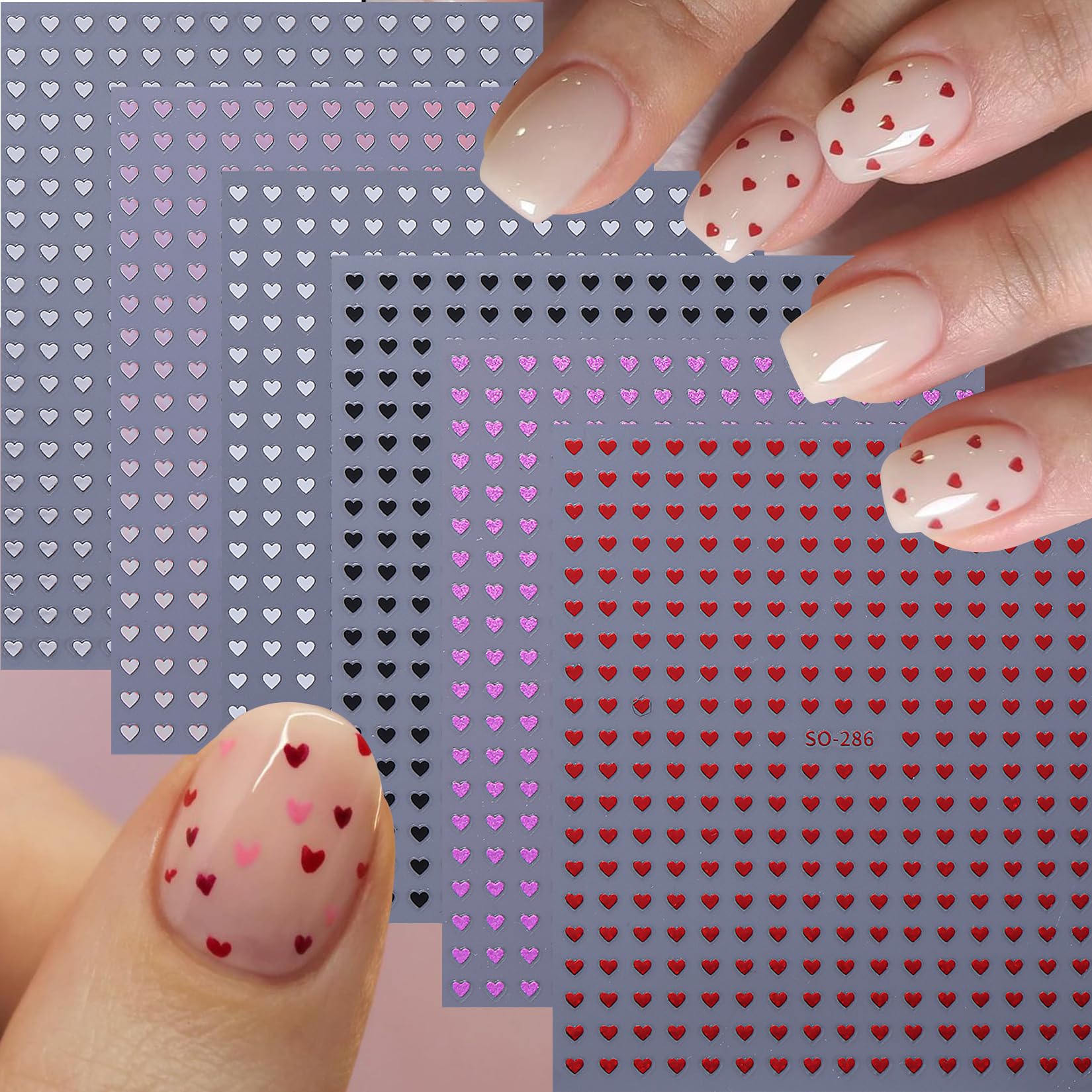 STZPRONAIL red heart stickers create bold romantic nails