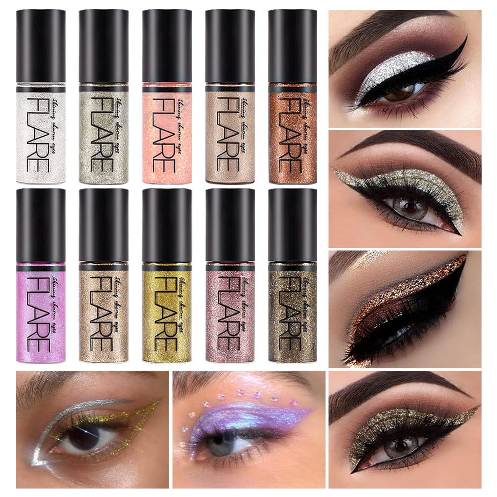 SUAKE 10-color glitter eyelash sticks show vibrant payoff for quick, on-the-go shimmer looks.