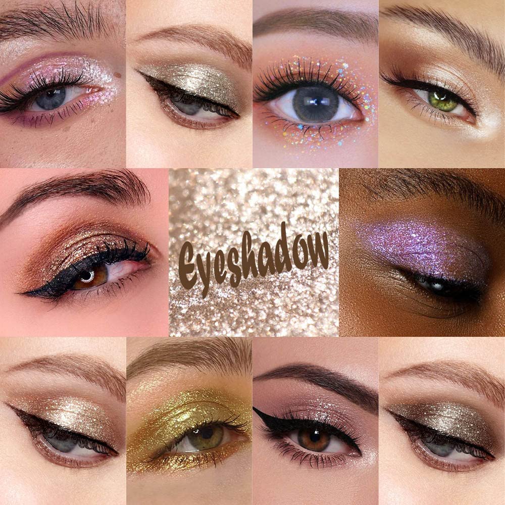 SUAKE liquid glitter eye sticks highlight champagne gold tones for party eyes.