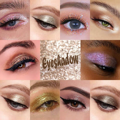 SUAKE liquid glitter eye sticks highlight champagne gold tones for party eyes.