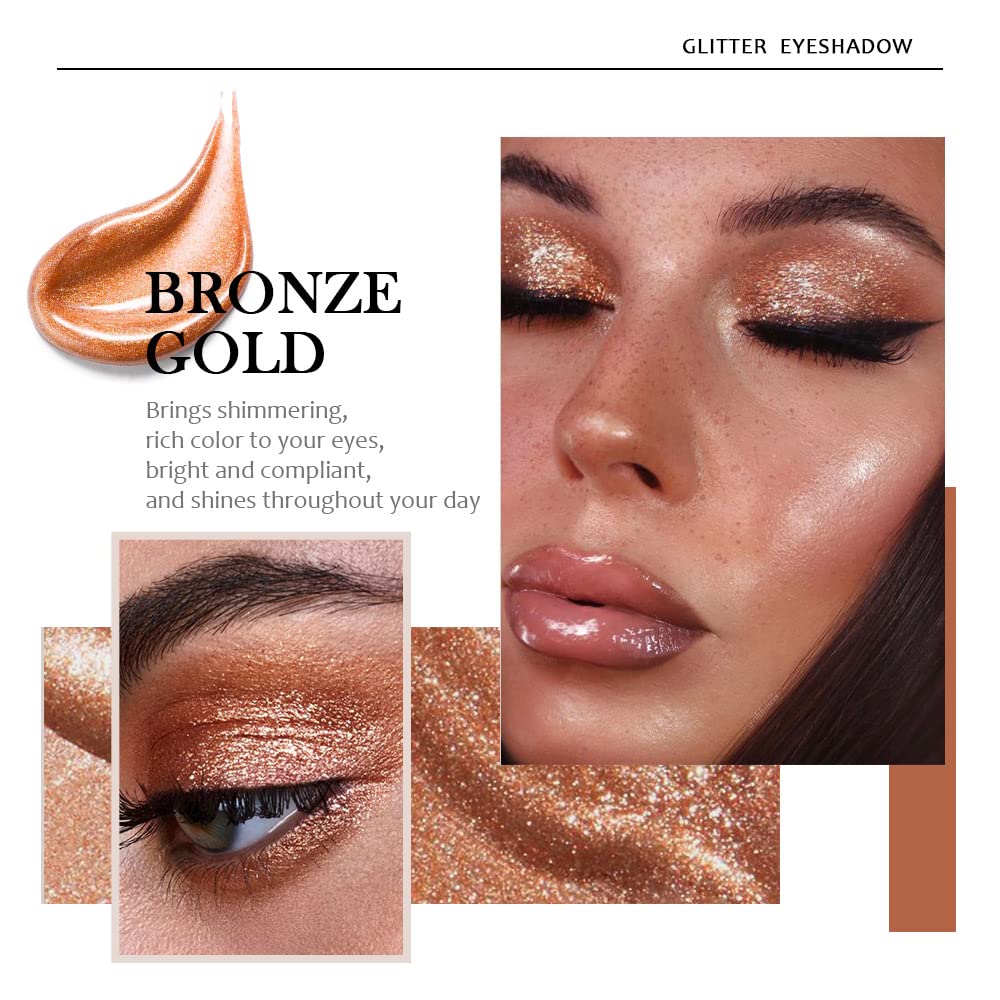 SUAKE liquid glitter eyeliner applied for precise line on lid