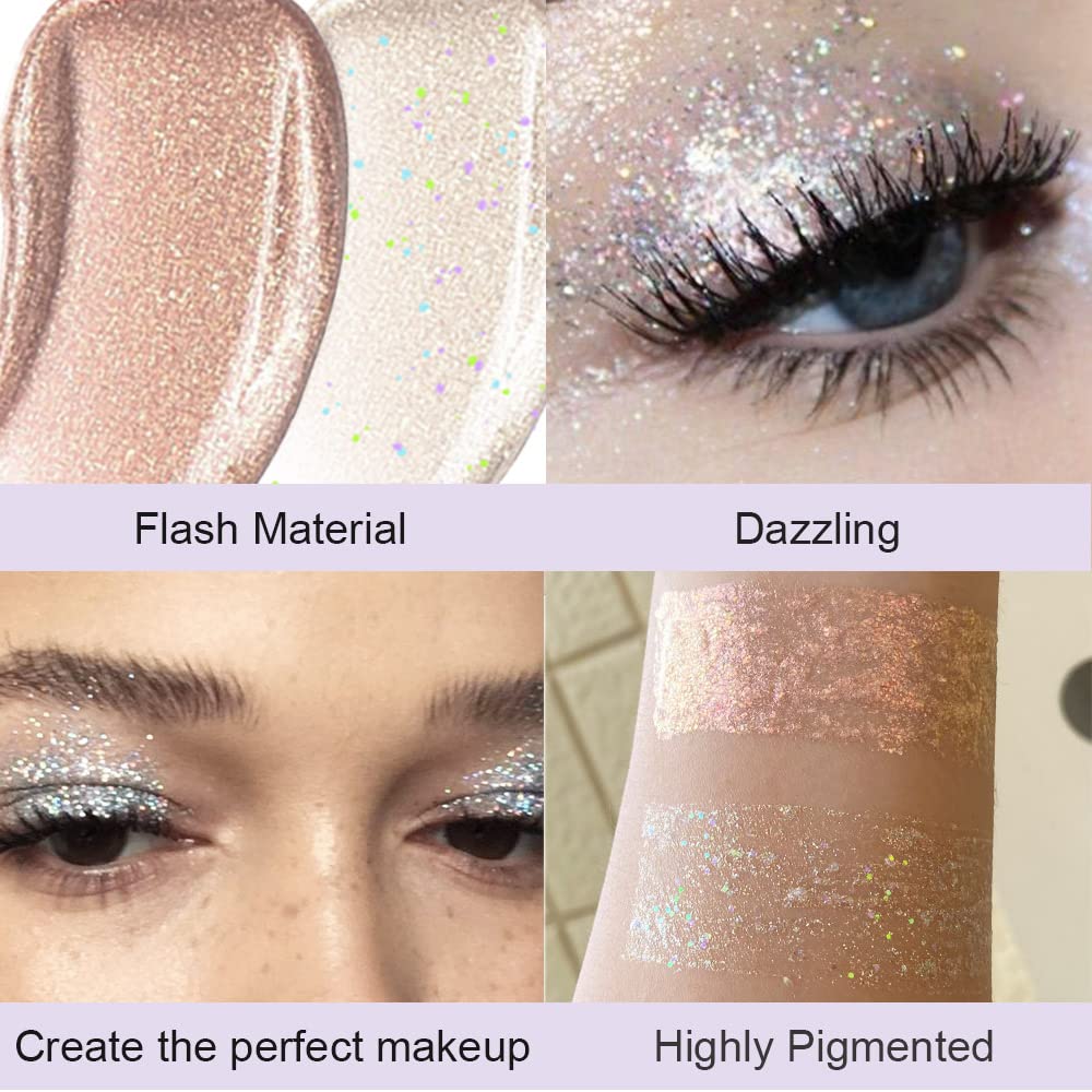 SUAKE liquid glitter doubles as a face highlighter for subtle glow