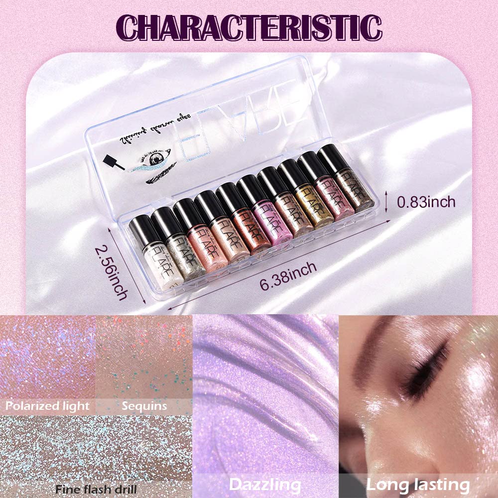 SUAKE multicolor sequins create multidimensional shine on lids and inner corners.