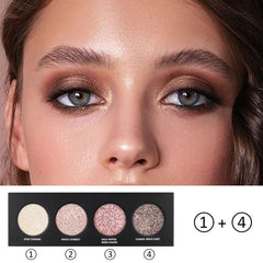 SUAKE palette swatches in matte, pearlescent, and shimmer finishes for versatile looks