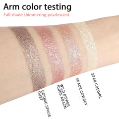 SUAKE eye palette swatches demonstrate wet and dry application with strong color payoff