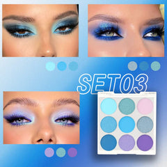 Close up of matte shades in SUAKE palette for crease work