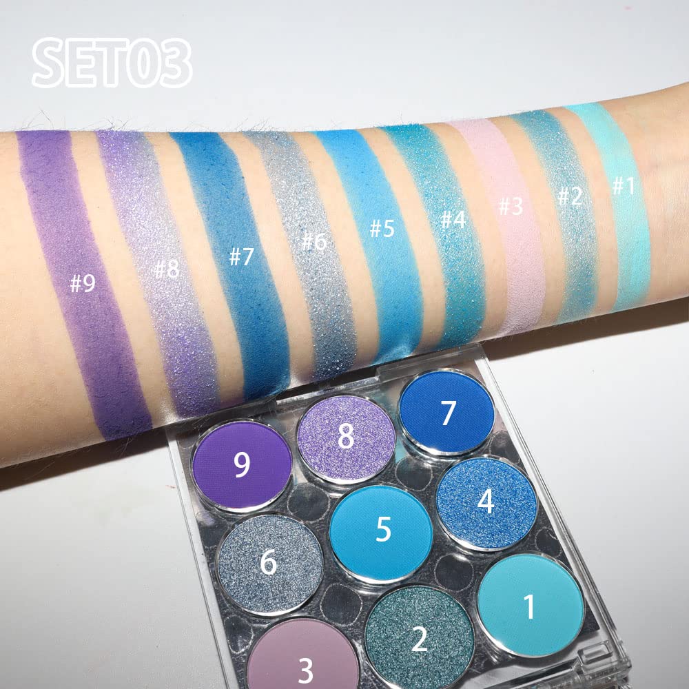 Shimmer shades in SUAKE palette demonstrated with wet and dry application