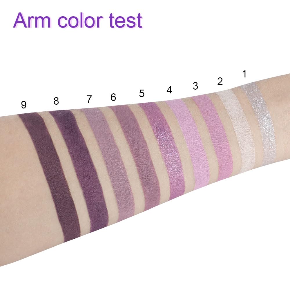 SUAKE Purple Eyeshadow Palette application on hand demonstrates blendable formula for seamless eyelid color.