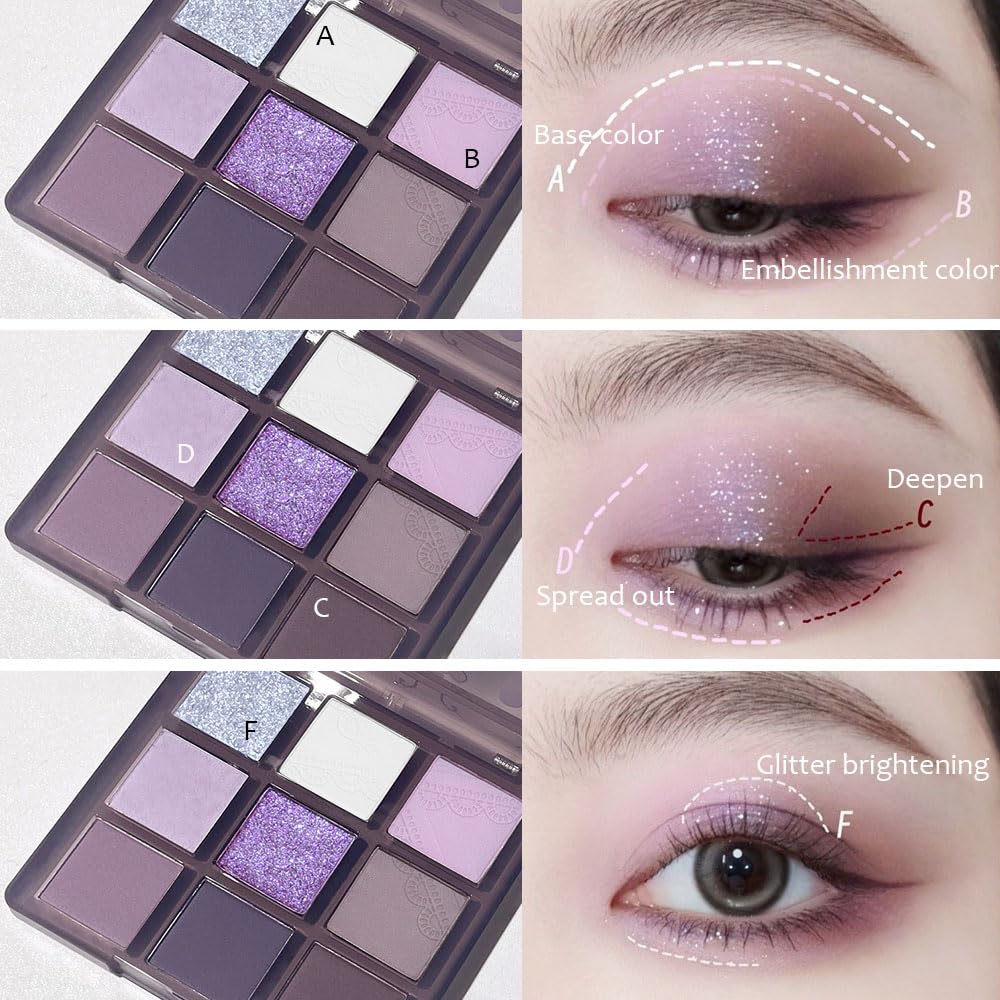 SUAKE Purple Eyeshadow Palette matte finish offers bold base colors with soft definition.