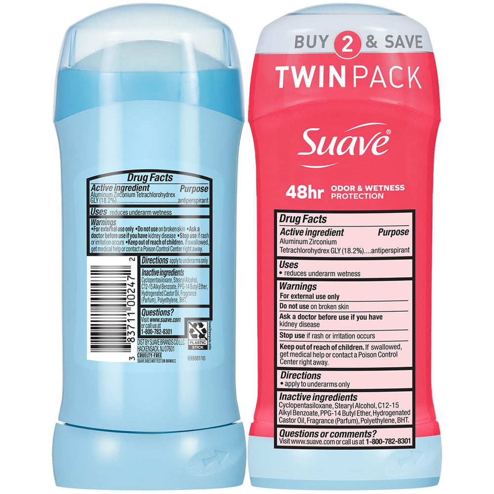 Suave 4-pack front view showcases the bundle option for families or roommates.
